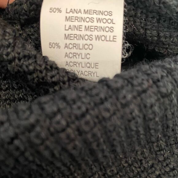 Black Wool Blend Cowl Neck Knit Midi Sweater Dress - Picture 7 of 9